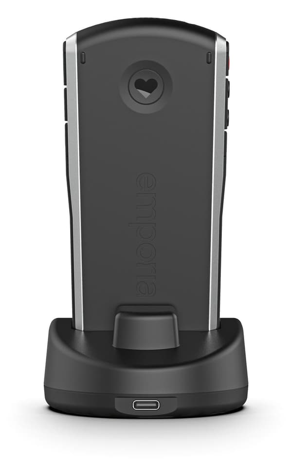 Emporia SiMPLiCiTY 5.08 cm (2") 90 g Black - Silver Senior Phone (V27_001)