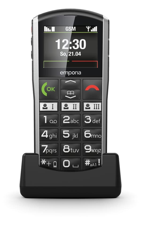 Emporia SiMPLiCiTY 5.08 cm (2") 90 g Black - Silver Senior Phone (V27_001)