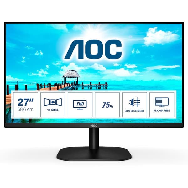 AOC 27B2DM Computer Monitor 68.6 cm (27") 1920 x 1080 pixels Full HD Black [Energy Class F] (27B2DM) Svart