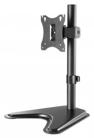 MANHATTAN Stander med skærmmontering til én skærm Til én LED/LCD-skærm fra 43,20 cm (17") til 68,60 cm (27") og op til 7 kg, +/-10° vipning, +/-45° dr Sort