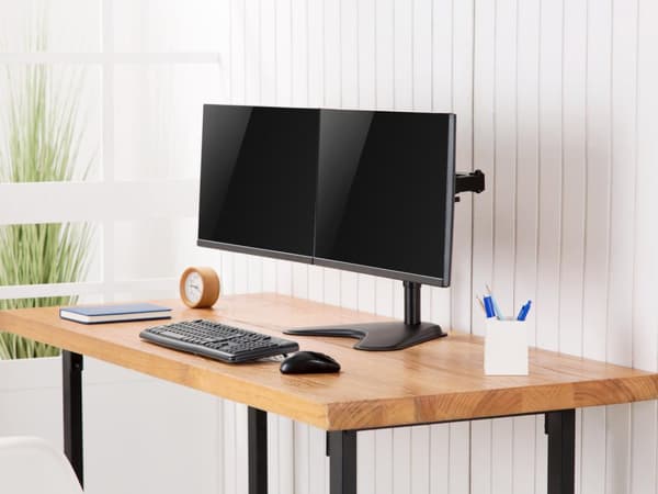 Equip Pro Economy - Stand til 2 LCD-skærme - Stål - Sort - Skærmstørrelse: 43,2-81,3 cm (17"-32") - Skrivebord (650123)