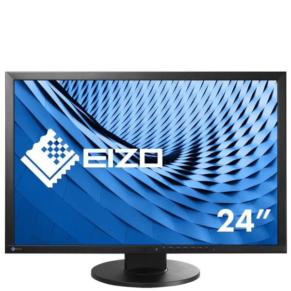 EIZO FlexScan EV2430-BK - LED-skærm - 61,1 cm (24,1") - 1920 x 1200 Full HD (1080p) - IPS - 300 cd/m² - 1000:1 - 14 ms - DVI-D, VGA, DisplayPort - Høj Sort