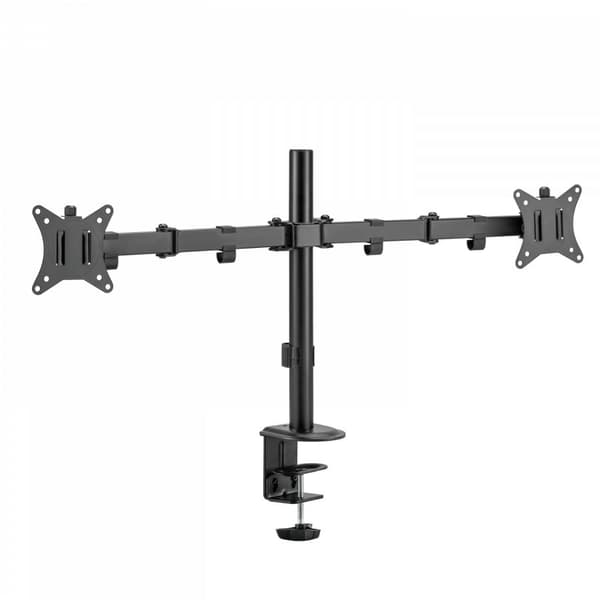 V7 - Monteringssæt (klemmebase, 2 leddelte arme, 2 VESA-plader) - til 2 skærme - stål - skærmstørrelse: 43,2-81,3 cm (17"-32") - bordmontering (DM1GCD