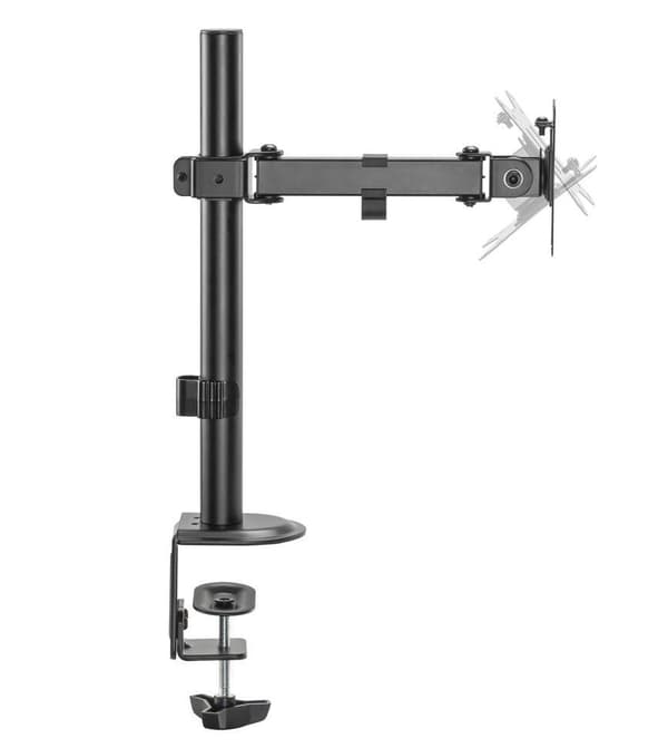 Equip 43.20cm (17")-32" Movable Monitor/LCD Desk Mount - Clamp - 9 kg - 43.2 cm (17") - 81.3 cm (32") - 100 x 100 mm - Black (650156)