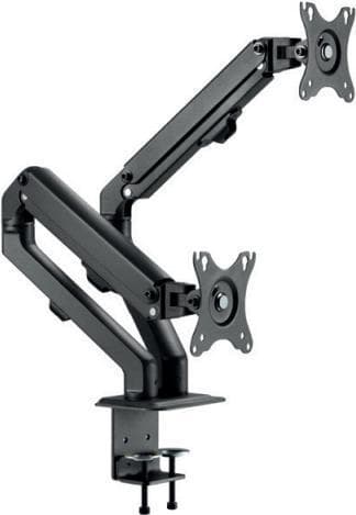 HAGOR Easy Flex Dual - opsætning - til 2 LCD-skærme (full-motion dobbeltarm) - sort - skærmstørrelse: 43-68 cm (17"-27") - bordmontering Sort