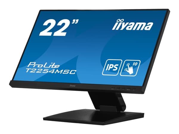 iiyama ProLite T2254MSC-B1AG - LED-skärm - 22" (21.5" visbar) - pekskärm - 1920 x 1080 Full HD (1080p) @ 60 Hz - IPS - 250 cd/m² - 1000:1 - 4 ms - HD
