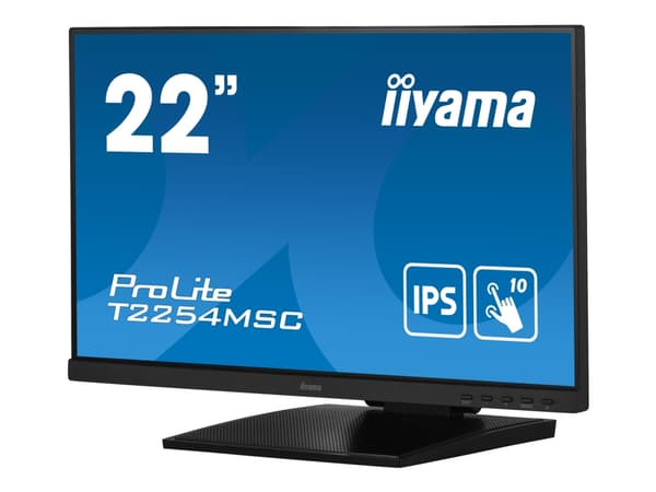 iiyama ProLite T2254MSC-B1AG - LED-skärm - 22" (21.5" visbar) - pekskärm - 1920 x 1080 Full HD (1080p) @ 60 Hz - IPS - 250 cd/m² - 1000:1 - 4 ms - HD