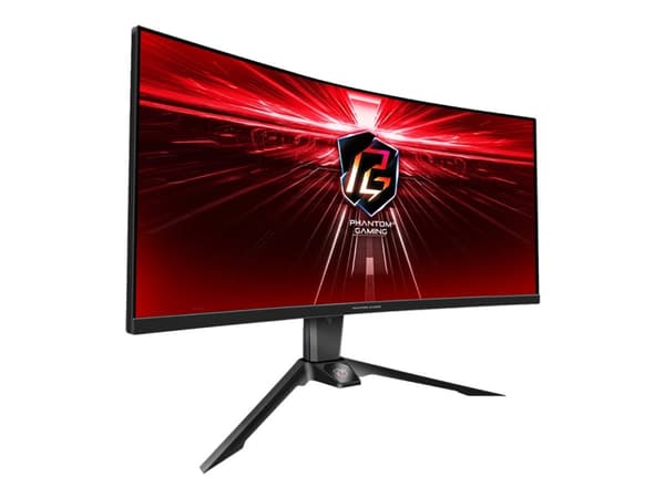 ASRock Phantom Gaming PG34WQ15R2B - LED-skjerm - gaming - kurvet - 34" - 3440 x 1440 @ 165 Hz - VA - 550 cd/m² - 3000:1 - DisplayHDR 400 - 1 ms - 2xH