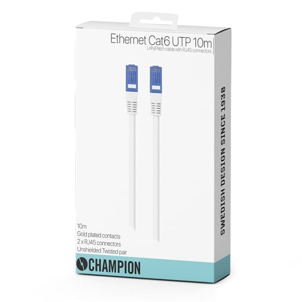 Champion Nettverkskabel CAT6 UTP 10,0 m