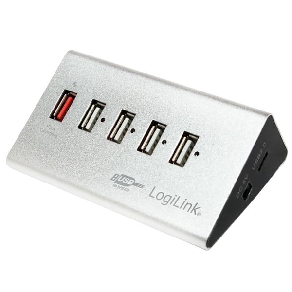 LogiLink USB 2.0-hub 4+1 fast charge