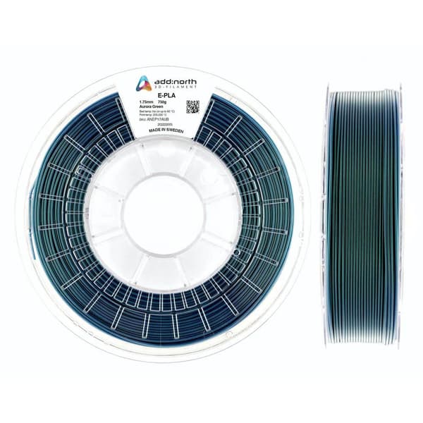 ADDNORTH E-PLA 1.75mm 750g Aurora Grøn