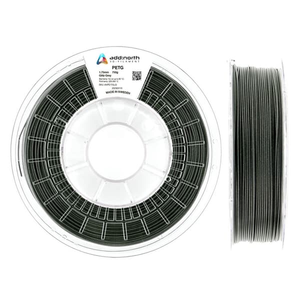 ADDNORTH Filament PETG 1.75mm 750g Glitz Grå