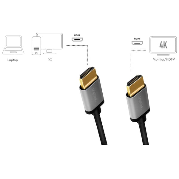 LogiLink HDMI-kabel Premium høyhastighets HDMI 4K/60Hz 1m