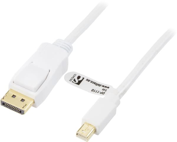 DELTACO DisplayPort til Mini DisplayPort monitorkabel, 20-pin han - ha