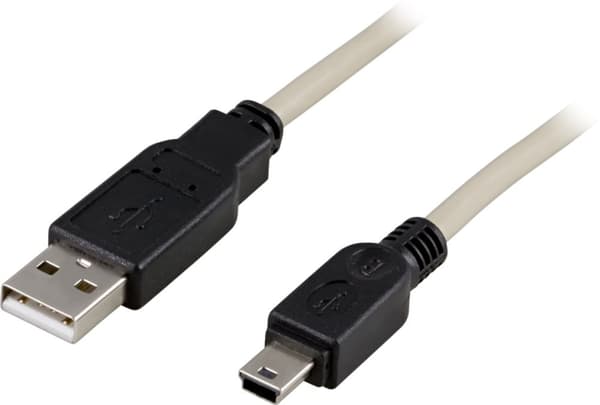 DELTACO USB 2.0 kabel Typ A Hane - Typ Mini B Hane 0,5m (USB-23)