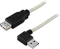 Miniatyrbild 1 av 3: DELTACO USB 2.0 kabel Typ A hane vinklad - Typ A hona 0,2m (USB2-102A)