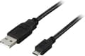 Miniatyrbild 2 av 4: DELTACO USB 2.0 typ A till Micro-B USB, 5-pin, 0,25m, svart (USB-299S)