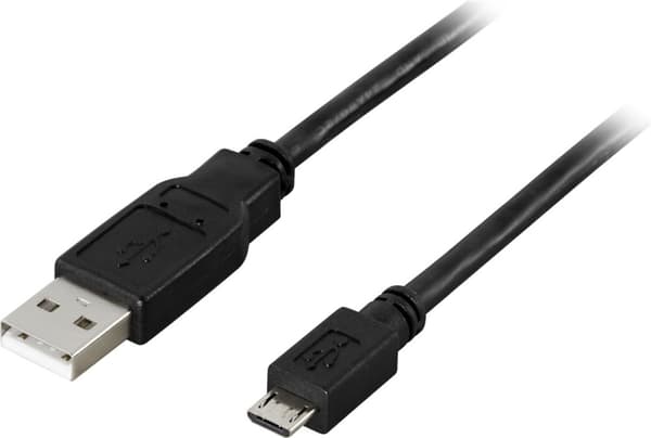 DELTACO USB 2.0 typ A till Micro-B USB, 5-pin, 0,25m, svart (USB-299S)