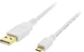 Miniatyrbild 3 av 5: DELTACO USB 2.0 kabel Typ A ha - Typ Micro B ha, 5-pin, 1m, vit (MICRO-100)