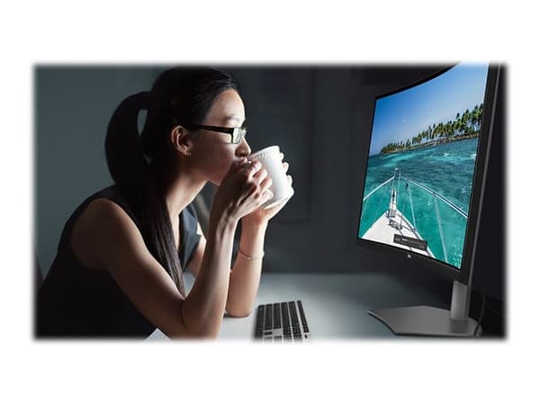 Dell S3221QSA - LED-skjerm - kurvet - 32" (31.5" synlig) - 3840 x 2160 4K UHD (2160p) @ 60 Hz - VA - 300 cd/m² - 3000:1 - 4 ms - 2xHDMI, DisplayPort
