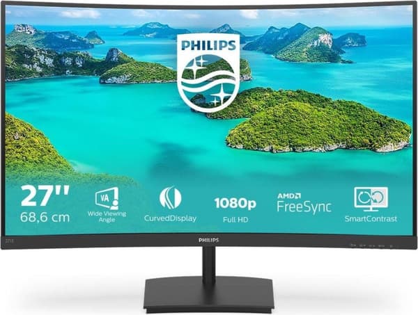 Philips E Line 271E1SCA/00 LED-näyttö 68,6 cm (27") 1920 x 1080 pikseliä Full HD LCD Musta