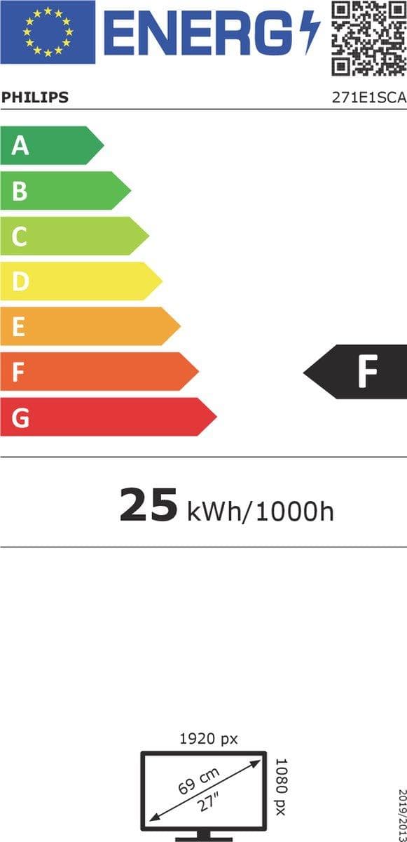Philips E Line 271E1SCA/00 LED-näyttö 68,6 cm (27") 1920 x 1080 pikseliä Full HD LCD Musta