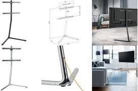 LogiLink - asennus - V-Base - LCD-televisiolle - alumiini, teräs - musta - näytön koko: 124,5-177,8 cm (49"-70") - lattiaasennus