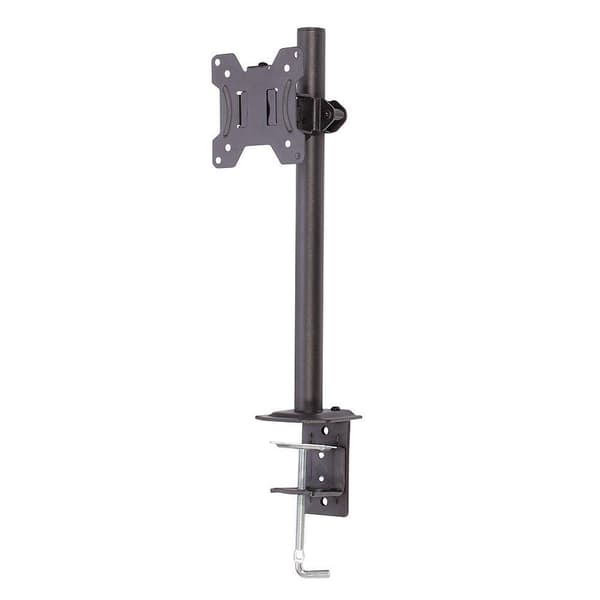 Lindy Single Display Short Bracket med - Stång & skrivbordsklämma - Skrivbordsfäste för bildskärm (justerbar arm) - Stål - Silver - Skärmstorlek: 43,2
