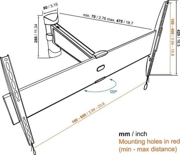 Vogel's BASE 25 L - Vægbeslag til plasma/LCD/TV - Sort - Skærmstørrelse: 101,6-165,1 cm (40"-65") - Monteringsgrænseflade: 100 x 100 mm