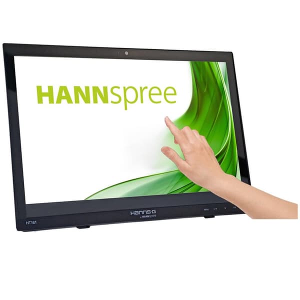 HANNS.G HT161HNB - HT-serien - LED-skärm - 39,6 cm (15,6") - pekskärm - 1366 x 768 @ 60 Hz - 220 cd/m² - 500:1 - 12 ms - HDMI, VGA - headset