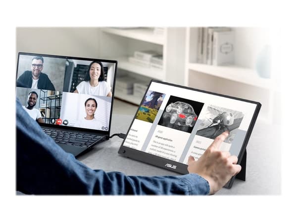 ASUS ZenScreen Touch MB16AHT - LED-skärm - 16" (15.6" visbar) - bärbar - pekskärm - 1920 x 1080 Full HD (1080p) @ 60 Hz - IPS - 250 cd/m² - 700:1 - 5