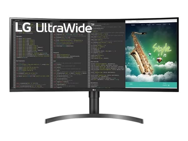 LG UltraWide 35WN75CP-B - LED-näyttö - kaareva - 35" - 3440 x 1440 UWQHD @ 100 Hz - VA - 300 cd/m² - 2500:1 - HDR10 - 5 ms - 2xHDMI, DisplayPort, USB musta