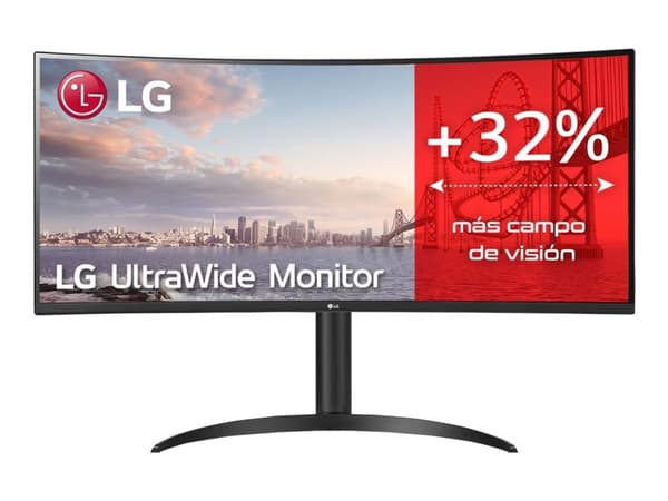 LG UltraWide 34WP75CP-B - LED-skärm - böjd - 34" - 3440 x 1440 UWQHD @ 160 Hz - VA - 300 cd/m² - 3000:1 - HDR10 - 1 ms - 2xHDMI, DisplayPort, USB-C - Svart