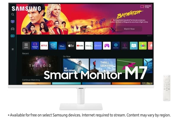 Samsung S32BM701UP - M70B Series - LED-skjerm - Smart - 32" - 3840 x 2160 4K @ 60 Hz - VA - 300 cd/m² - 3000:1 - HDR10 - 4 ms - 2xHDMI, USB-C - høytt