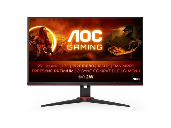 AOC G2 27G2SPAE/BK, 68,6 cm (27"), 1920 x 1080 pikseliä, Full HD, LED, 1 ms, Musta, Punainen musta, Punainen