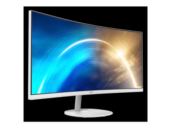MSI PRO MP341CQWDE - LED-skjerm - kurvet - 34" - 3440 x 1440 UWQHD @ 100 Hz - VA - 300 cd/m² - 3000:1 - 4 ms - 2xHDMI, DisplayPort - høyttalere - hvi