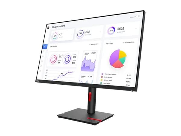 Lenovo ThinkVision T32p-30 - LED-skjerm - 31.5" - 3840 x 2160 4K - IPS - 350 cd/m² - 1000:1 - HDR10 - 4 ms - HDMI, DisplayPort, USB-C - ravnsort - Ca