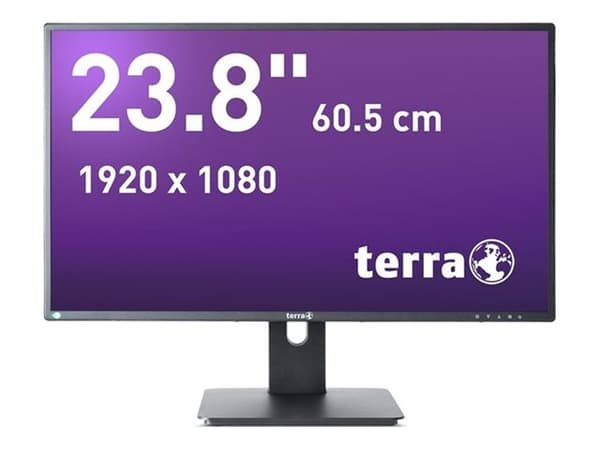 TERRA 2456W PV V3 - GREENLINE PLUS - LED-skärm - 24" (23.8" visbar) - 1920 x 1080 Full HD @ 75 Hz - IPS - 300 cd/m² - 5 ms - HDMI, DVI, DisplayPort - Svart