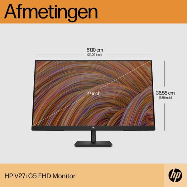 HP V27i G5 68,6 cm (27") 1920 x 1080 pikseliä Full HD musta