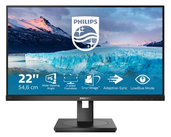 Philips S Line 222S1AE/00 computerskærm 54,6 cm (21,5") 1920 x 1080 pixels Full HD LCD Sort