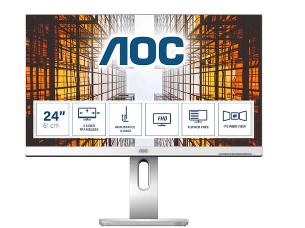 AOC P1 X24P1/GR tietokonenäyttö 61 cm (24") 1920 x 1200 pikseliä WUXGA LED Harmaa