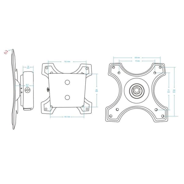 Manhattan 422840 bordholder til fladskærm 55,9 cm (22") sort væg