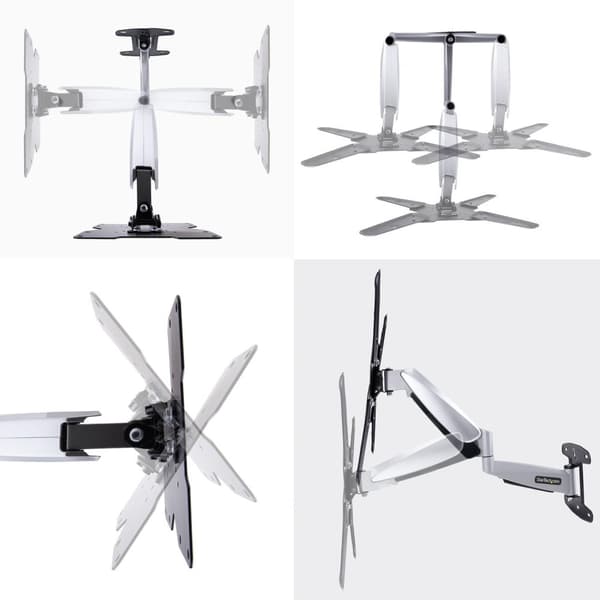 StarTech.com Vægmonterbar VESA TV-arm, Justerbar Full Motion TV-vægbeslag til 23"-55" skærme, Kompakt skærmarm, 30 kg vægtkapacitet, Udtrækkelig/vippe
