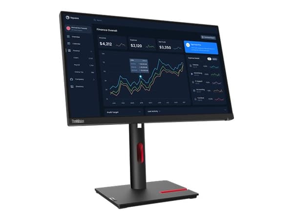 Lenovo ThinkVision T23i-30 - LED-skjerm - 23" - 1920 x 1080 Full HD (1080p) @ 60 Hz - IPS - 250 cd/m² - 1000:1 - 4 ms - HDMI, VGA, DisplayPort - ravn
