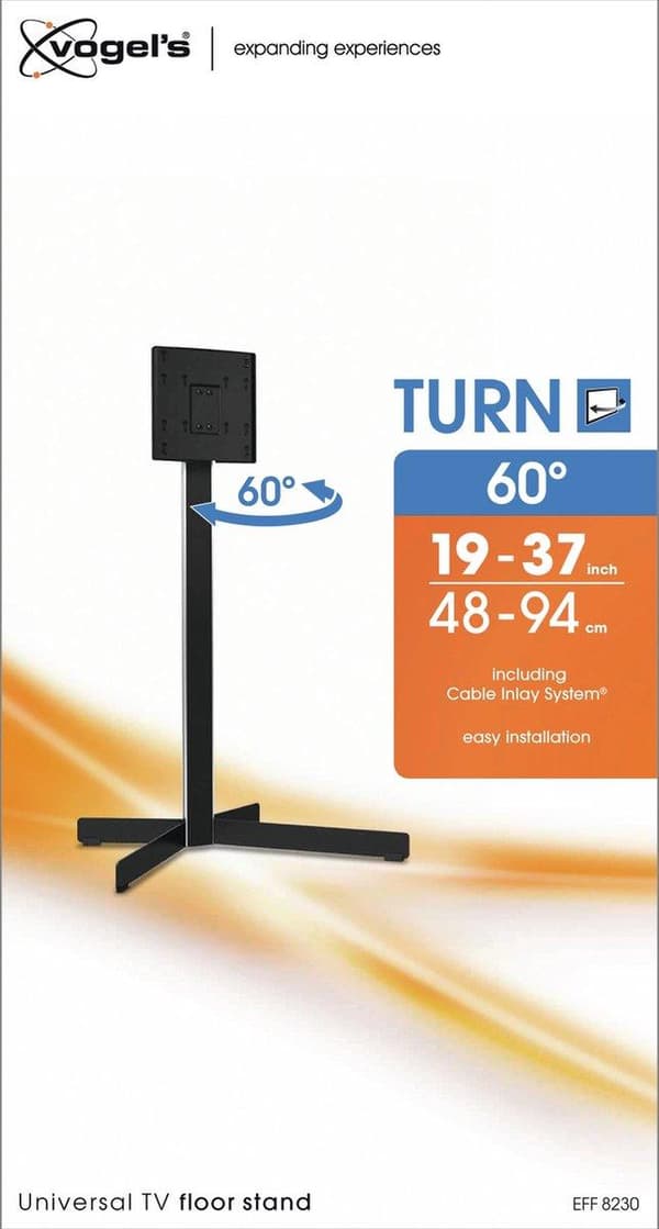 Vogels EFF 8230 - Jalusta LCD/plasma-TV:lle - Musta - Näytön koko: 66 - 94 cm (26" - 94,00 cm (37")) - Seisova (EFF 8230)