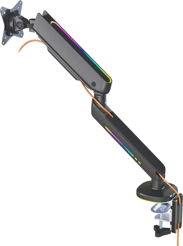 DELTACO GAMING RGB Enkeltskærms bordholder 17" (17) - 32" (32) Vip, Drej, Roter (GAM-134)