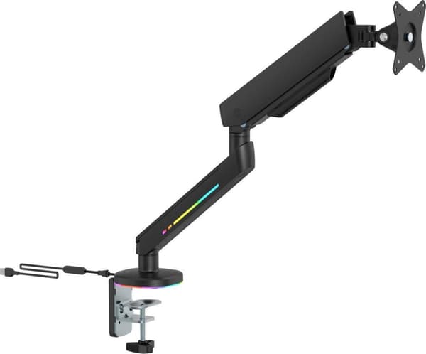 DELTACO GAMING RGB Enkeltskærms bordholder 17" (17) - 32" (32) Vip, Drej, Roter (GAM-134)