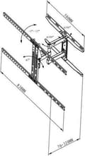 Miniatyrbild 5 av 5: Vivanco BFMO 6560 - Fäste - för LCD-TV - stål - svart - skärmstorlek: upp till 216 cm (upp till 215,90 cm (85")) - väggmontering (37982)