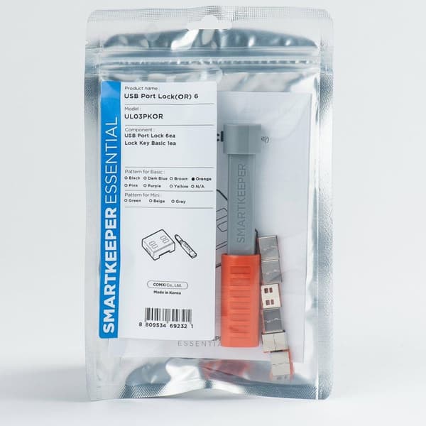 Smartkeeper UL03PKOR Gränssnittsblock Gränssnittsblock + nyckel USB Typ-A Orange 6 st (UL03PKOR)