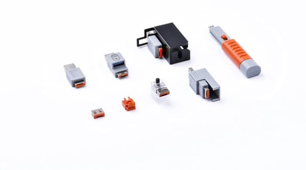 Smartkeeper U03OR Gränssnittsblockerande dörrblockeringsnyckel DVI - RJ-45 - USB Typ-A Orange 1 st (U03OR)
